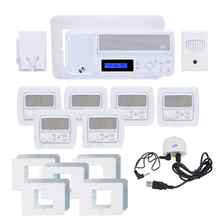 5-Room Horizontal Intercom Kit White W-Bluetooth