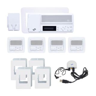 4-Room Vertical Intercom Kit with Bluetooth No Door or Patio White