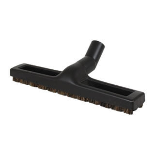 Bare Floor Brush with Natural Bristle and Wheels Black 14"