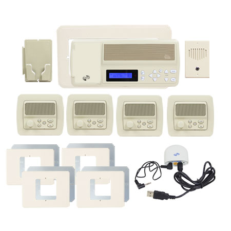 IntraSonic RETRO-MH4PACA 4-Room Horizontal Intercom Kit Almond W-Bluetooth