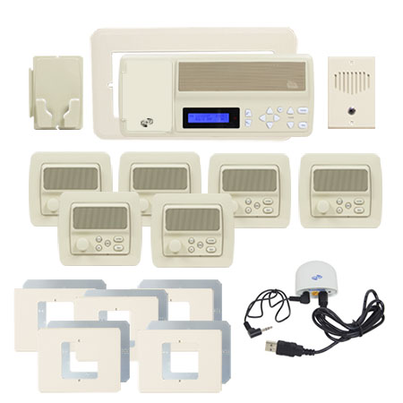 IntraSonic RETRO-MHPACA 5-Room Horizontal Intercom Kit Almond W-Bluetooth