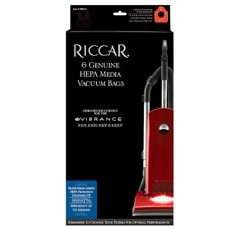 Riccar RMH-6 Hepa Bags R20UP R20P R20D R20S Type M 6-Pk